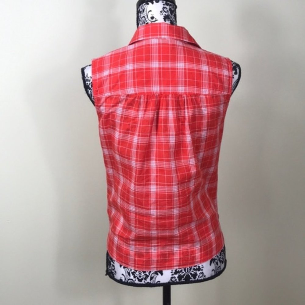 💖MEGA SALE💖J. CREW Women’s Shirt Red White ALSU00203 - Picture 3 of 5
